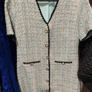 Chic Tweed Button-Up Dress